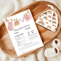Boho Clothes Baby Vorhersage Baby Shower Game Card