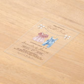 Boho Clothes Gender Reveal Acryleinladungen (Ablage )