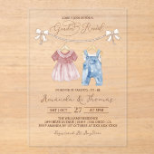 Boho Clothes Gender Reveal Acryleinladungen (Vorderseite)