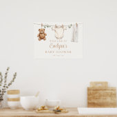 Boho Clothesline Baby Dusche Begrüßungszeichen Poster (Küche)