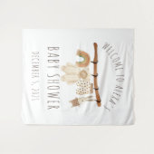 Boho Clothesline Baby Dusche Begrüßungszeichen Wandteppich (Vorderseite (Horizontal))