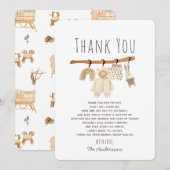 Boho Clothesline Baby Dusche Danke Karte (Vorne/Hinten)