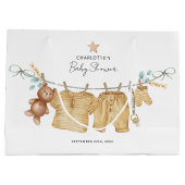 Boho Clothesline Baby Showbeutel Große Geschenktüte (Rückseite)