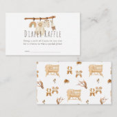 Boho Clothesline Baby Showdiaper Raffle Ticket Begleitkarte (Vorne/Hinten)