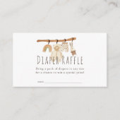 Boho Clothesline Baby Showdiaper Raffle Ticket Begleitkarte (Vorderseite)