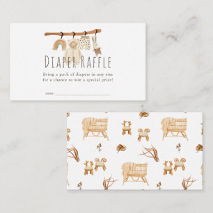 Boho Clothesline Baby Showdiaper Raffle Ticket Begleitkarte