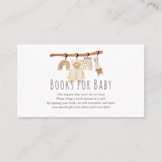 Boho Clothesline Baby Shower Books for Baby Begleitkarte (Vorderseite)