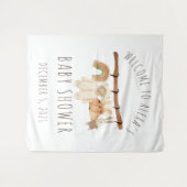 Boho Clothesline Babydusche Begrüßungsschild Wandteppich (Vorderseite (Horizontal))