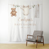 Boho Clothesline Babydusche Foto Hintergrund Wandteppich (Beispiel)