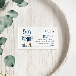 Boho Clothesline Blue Boy Baby Duschtablett Visitenkarte