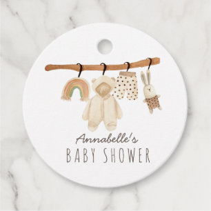 Boho Clothesline Gender Neutral Baby Shower Geschenkanhänger