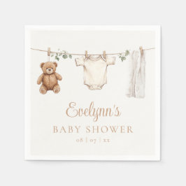 Boho Clothesline Gender Neutral Baby Shower Serviette