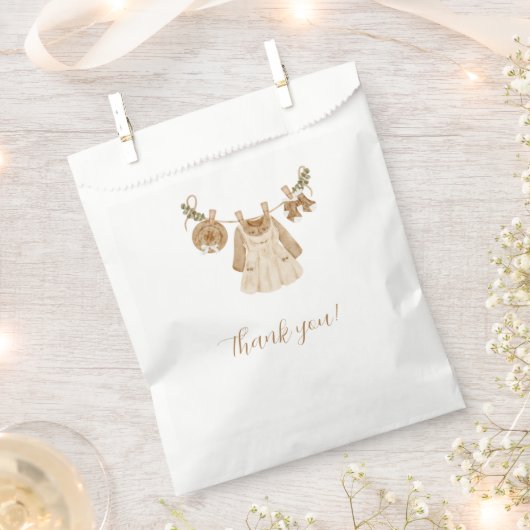 Boho Clothesline Girl Baby Dusche Geschenktütchen (Ausgeschnitten)