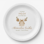 Boho Clothesline Girl Baby Dusche Pappteller (Vorderseite)