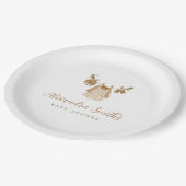 Boho Clothesline Girl Baby Dusche Pappteller (Schrägansicht)