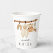 Boho Clothesline Girl Baby Shooting Paper Cups Pappbecher (Vorderseite)
