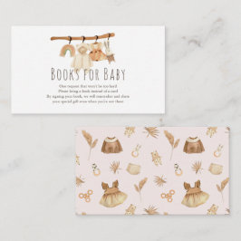 Boho Clothesline Girl Baby Shower Books for Baby Begleitkarte