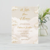 Boho Clouds A Little Piece Of Heaven Baby Shower Einladung (Stehend Vorderseite)