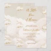 Boho Clouds A Little Piece Of Heaven Baby Shower Einladung (Vorne/Hinten)