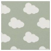 Boho Clouds Sky Simple Gender Neutral Kids Sage Stoff (Nahaufnahme)