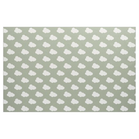 Boho Clouds Sky Simple Gender Neutral Kids Sage Stoff (Fat Quarter (45,7 x 55,9 cm))