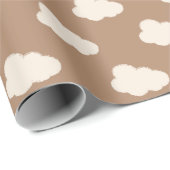Boho Clouds Sky Simple Gender Neutral Kids Tan Geschenkpapier (Rolleneckpunkt)