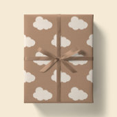 Boho Clouds Sky Simple Gender Neutral Kids Tan Geschenkpapier