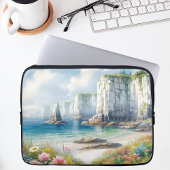Boho Coastal Cliffs Wildflower Beach Art Laptopschutzhülle