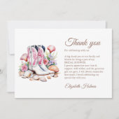 Boho Coastal Cowgirl Boots Brautparty Dankeskarte (Vorderseite)