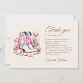 Boho Coastal Cowgirl Boots Brautparty Dankeskarte (Vorderseite)
