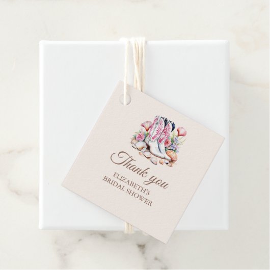 Boho Coastal Cowgirl Boots Brautparty Vielen Dank Geschenkanhänger (Beispiel)