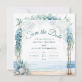 Boho Coastal Floral Arch Hochzeit speichern Datum Save The Date (Vorderseite)