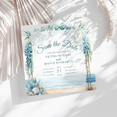Boho Coastal Floral Arch Hochzeit speichern Datum Save The Date