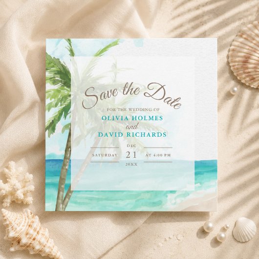 Boho Coastal Seaside Beach Hochzeit Save the Date