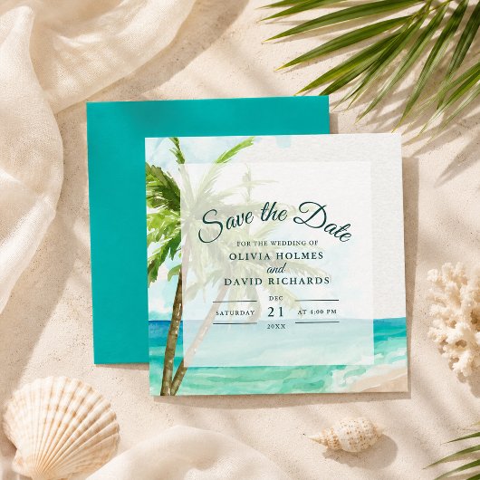 Boho Coastal Seaside Beach Hochzeit Save the Date