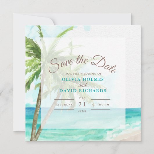 Boho Coastal Seaside Beach Hochzeit Save the Date (Vorderseite)