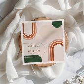 Boho Coctail Napkins mit abstrakten Bogenformen Serviette