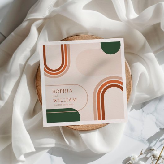 Boho Coctail Napkins mit abstrakten Bogenformen Serviette