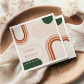 Boho Coctail Napkins mit abstrakten Bogenformen Serviette