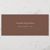 Boho Coffee Brown und Gold Leaf | Moderne Hochzeit Menükarte (Rückseite)