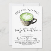 Boho Coffee Green Perfect Matcha Brautparty Einladung (Vorderseite)