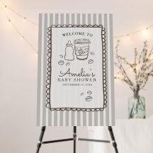 Boho Coffee Streifen Baby Shower Foam Board