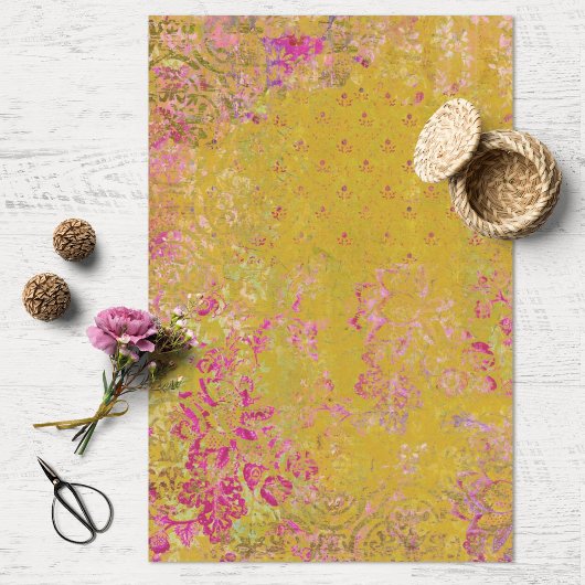 Boho Collage Texture Decoupage Seidenpapier