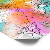 Boho Colorful Daisy Blume Printing Fotodruck (Ecke)