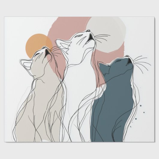 Boho Colorful Daisy Flower Wrapping Paper Geschenkpapier (Flach)