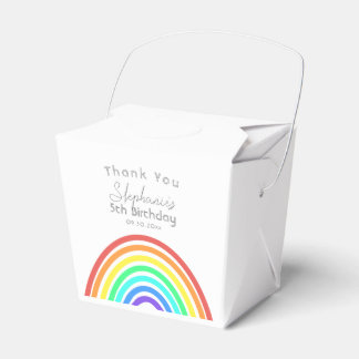 Boho Colorful Rainbow and Stripes Birthday Party Geschenkschachtel