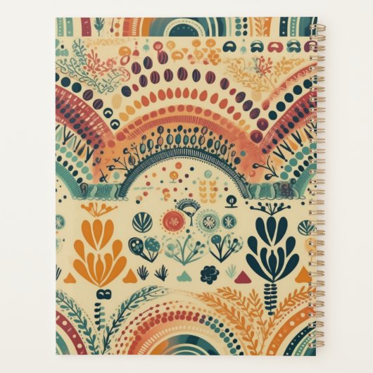 Boho Colorful Rainbow Individuelle Name Planer (Rückseite)