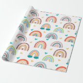 Boho Colorful Rainbows Geschenkpapier (Ungerollt)