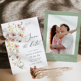 Boho Colorful Spring Whimsical Wildblume Wedding Save The Date