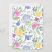 Boho Colorful Watercolor Rose Brautparty Einladung (Rückseite)